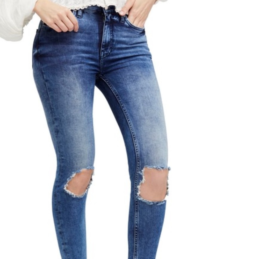 Free People High Waist Ankle Skinny Jeans